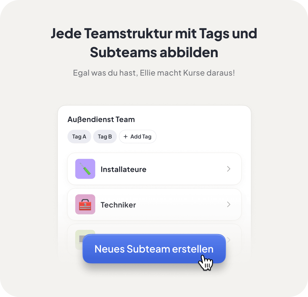 Jede Teamstruktur mit Tags und Subteams abbilden
