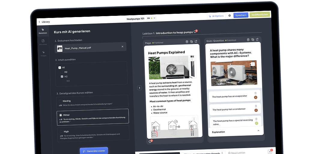 Elephant Coursebuilder — Kurs mit AI generieren