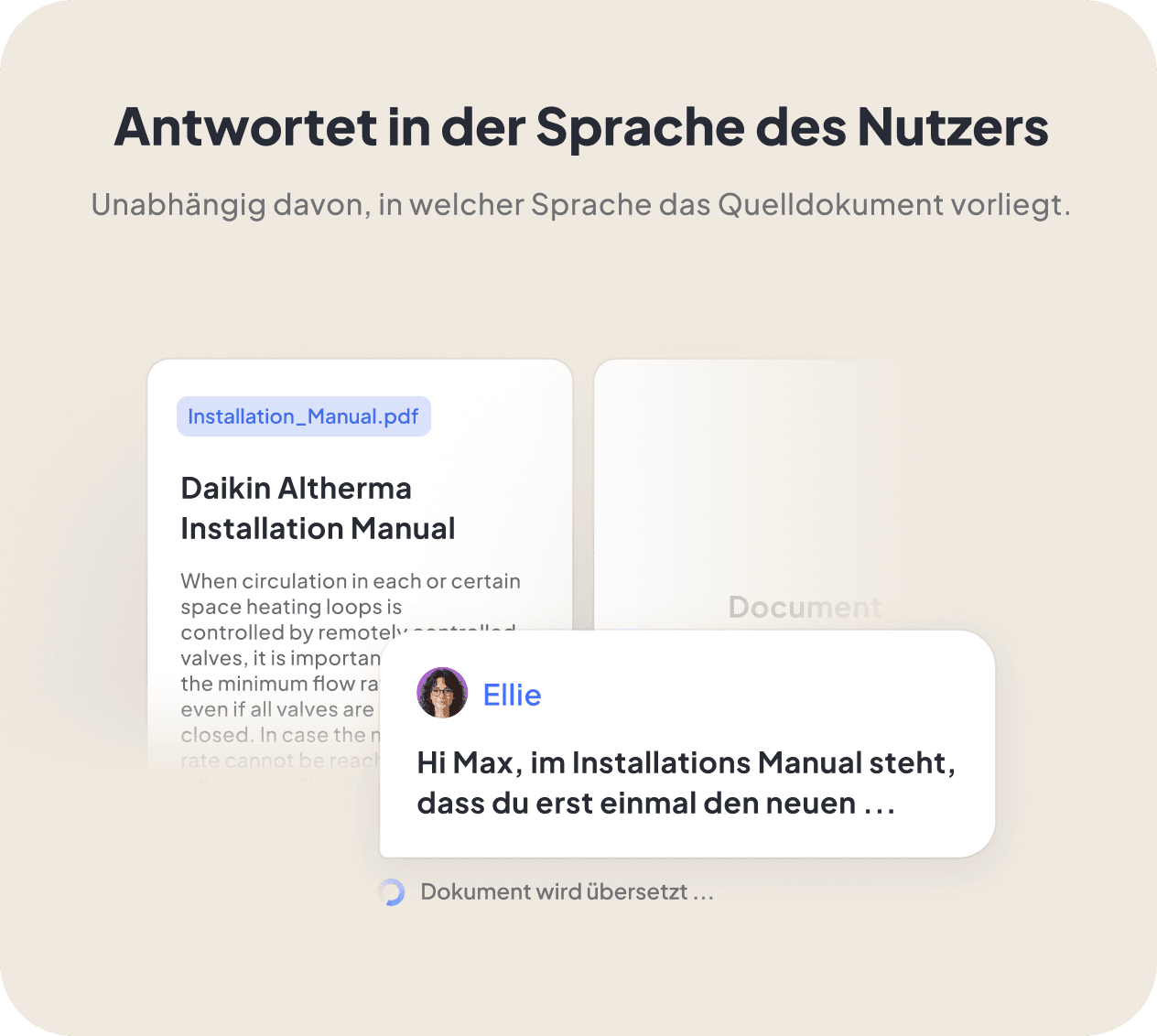 Antwort in der Sprache des Nutzers
