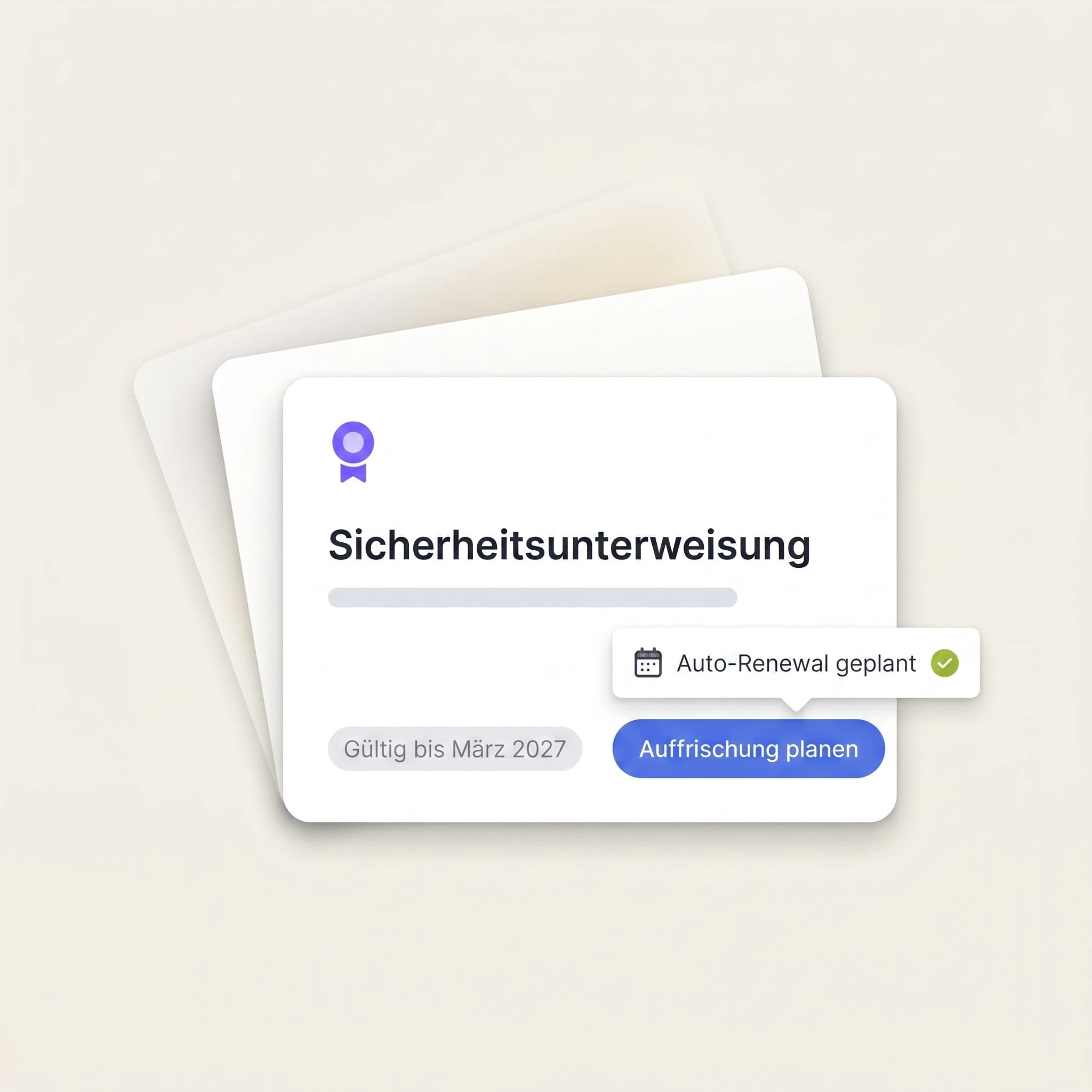 Certificates with expiry and auto-renewal — template with renewal slider every 12 months