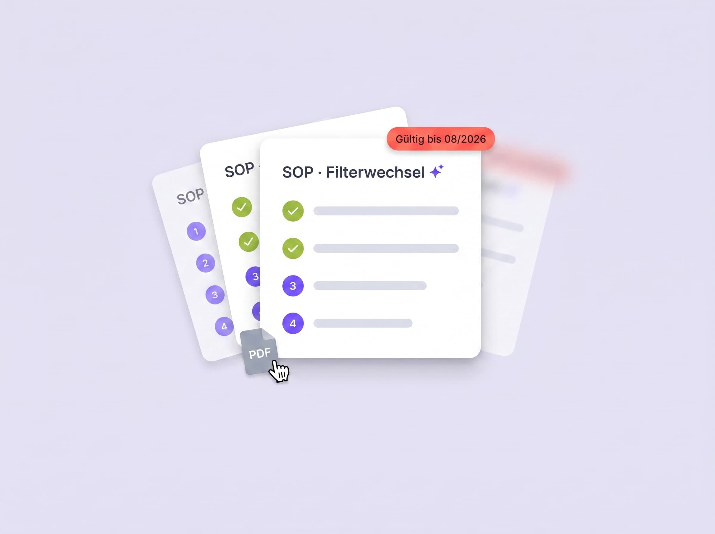 Technician with smartphone and SOP checklist — structured work instructions