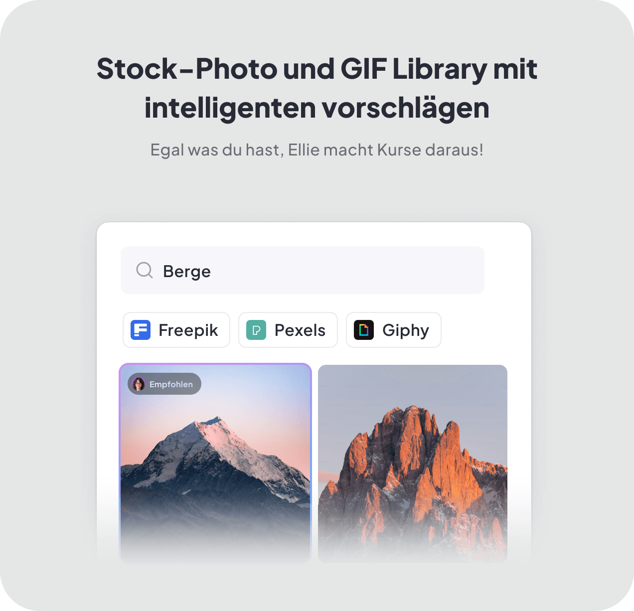 Stock-Photo und GIF Library mit intelligenten Vorschlägen