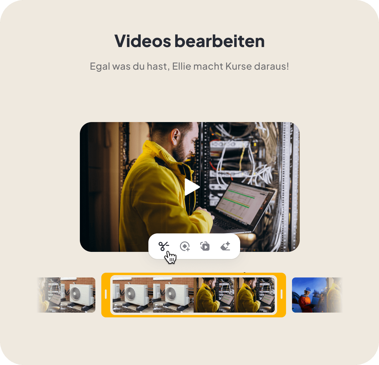 Videos bearbeiten — Video-Player mit Editor-Toolbar