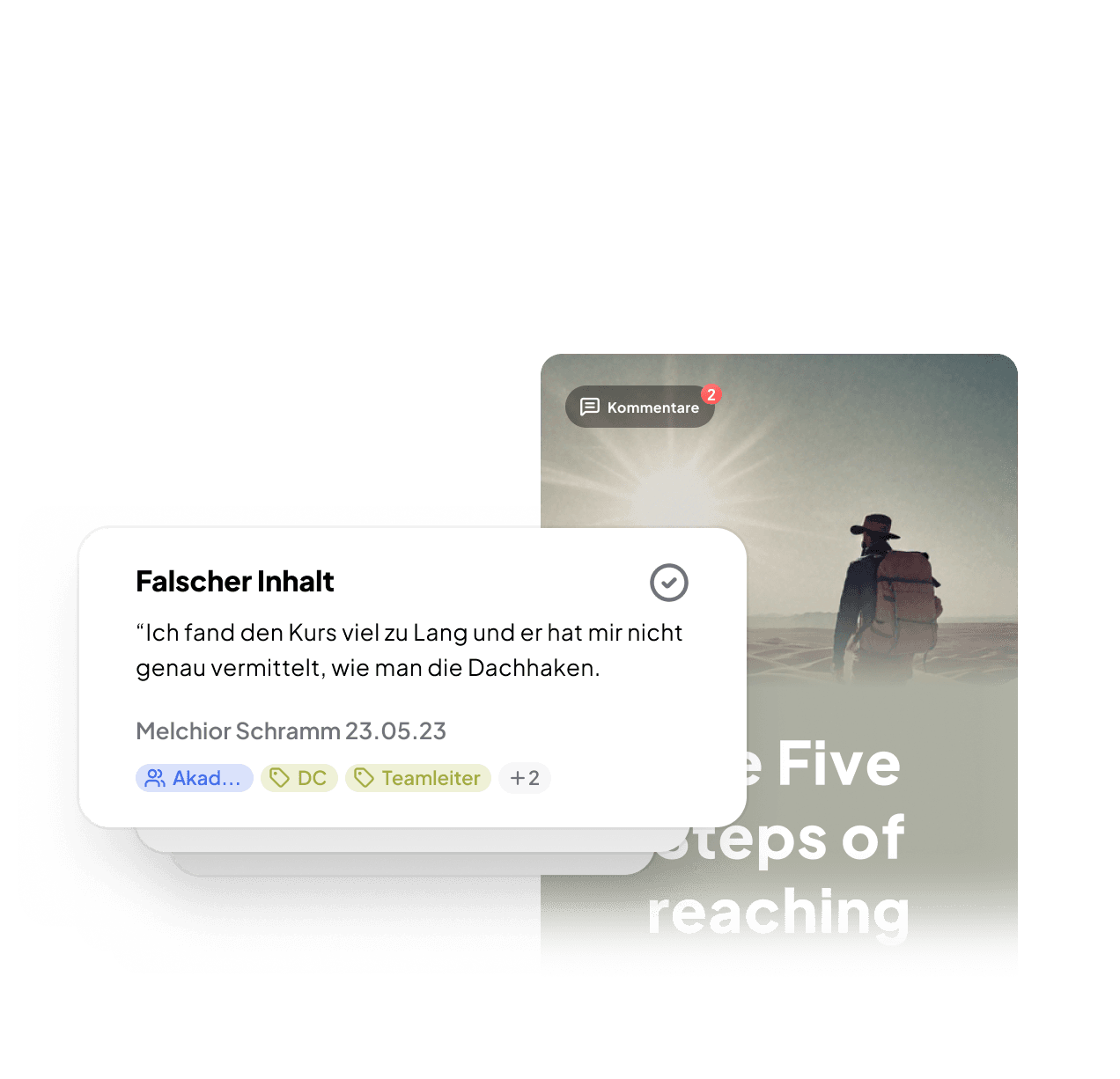 Module with a feedback badge and a comment panel