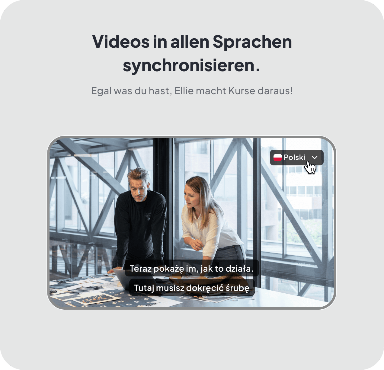 Videos in allen Sprachen synchronisieren — Polish-Untertitel im Video-Player