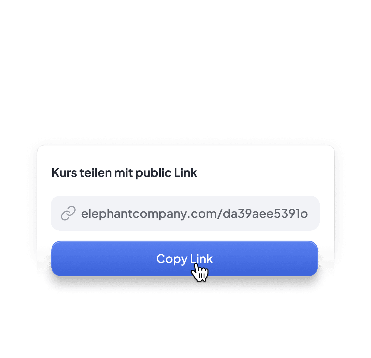 Link dialog with QR code and export options
