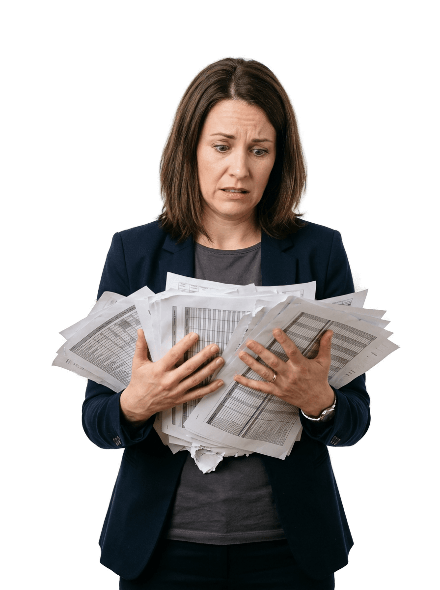 Compliance Manager mit Zertifikat, Audit-Schild und Notification-Cards