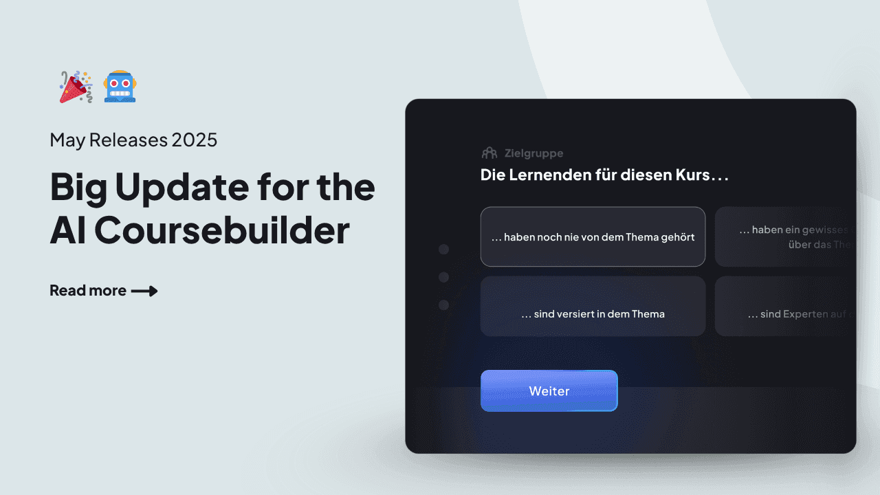 Big update for the AI Coursebuilder — releases 05/2025