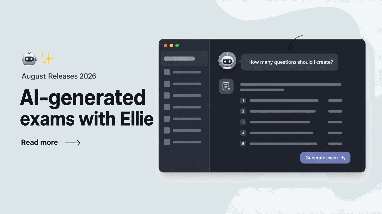 Ankündigungsgrafik: KI-Prüfungserstellung mit Ellie