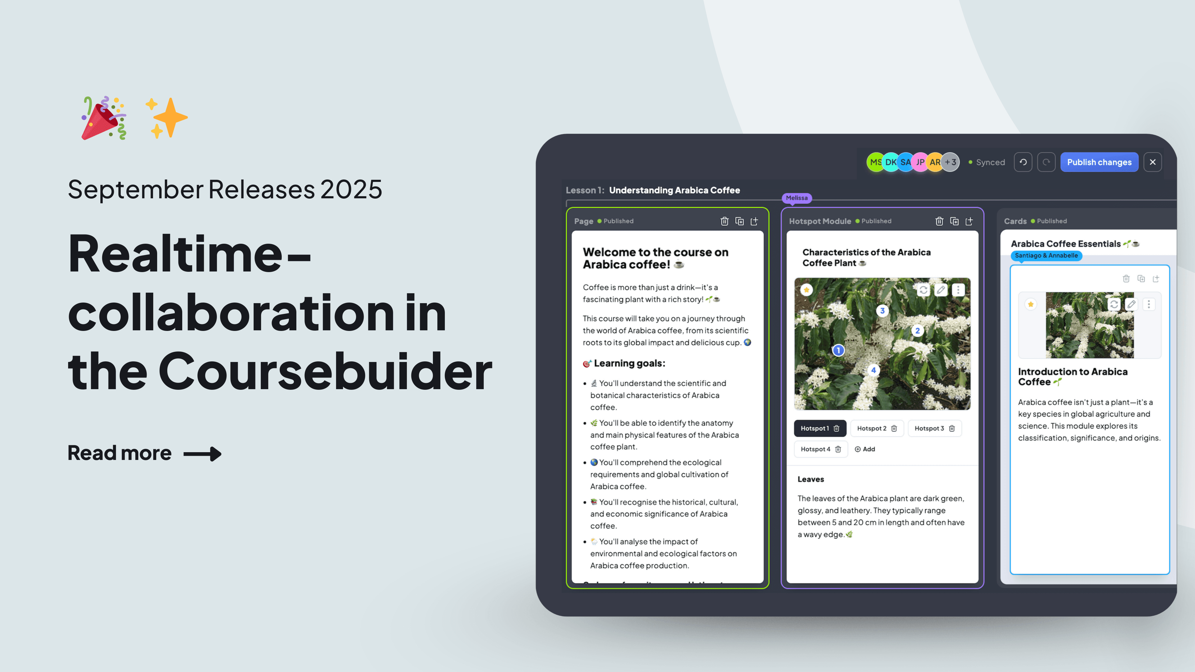 Real-time collaboration in the Coursebuilder