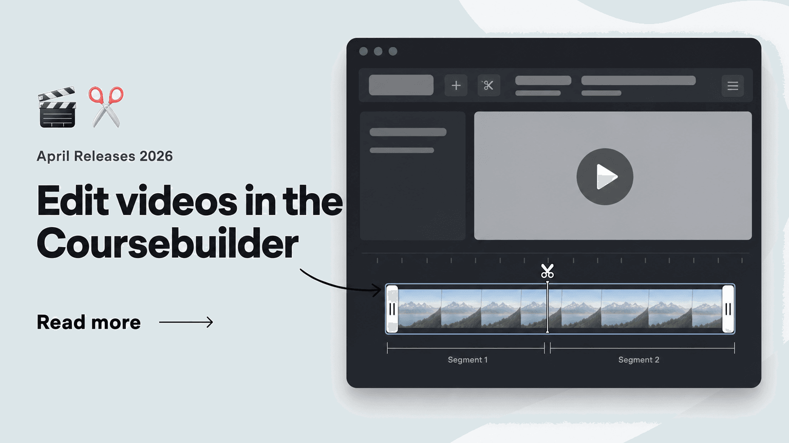 Ankündigungsgrafik: Video-Editor im Coursebuilder